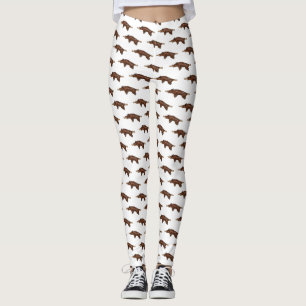 Pig roast / hog roast cartoon illustration leggings