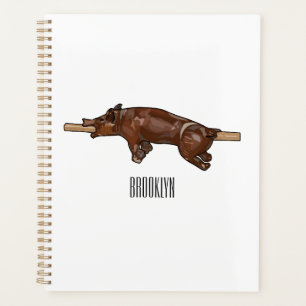 Pig roast / hog roast cartoon illustration planner