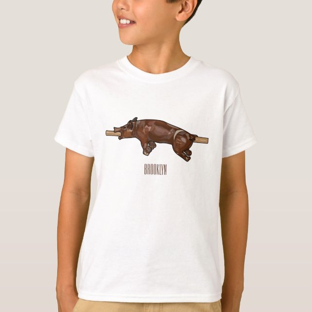 Pig roast / hog roast cartoon illustration T-Shirt (Front)