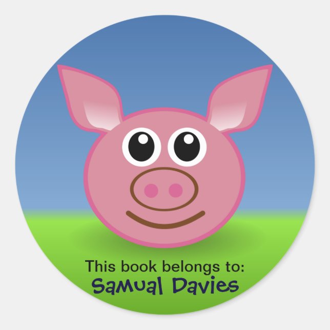 Pig rose Nom personnalisé Étiquettes (Devant)