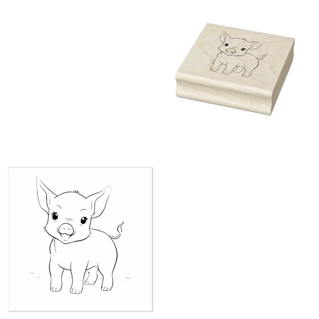Pig Rubber Stamp (Stamped)