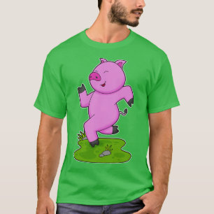 Pig Running Fitness T-Shirt