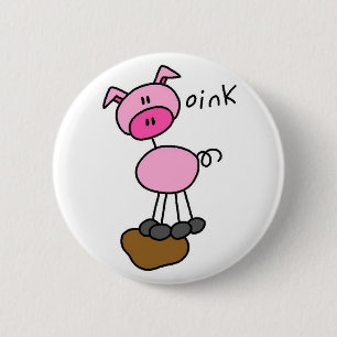 Pig Says Oink T-shirts and Gifts 2 Inch Round Button