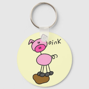 Pig Says Oink T-shirts and Gifts Keychain
