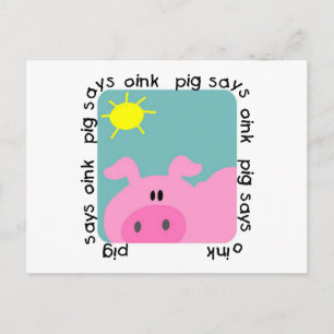 Pig Says Oink T-shirts and Gifts Postcard