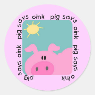 Pig Says Oink Tshirts and Gifts Classic Round Sticker
