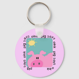 Pig Says Oink Tshirts and Gifts Keychain