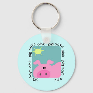 Pig Says Oink Tshirts and Gifts Keychain