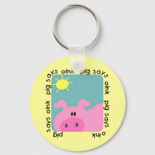 Pig Says Oink Tshirts and Gifts Keychain