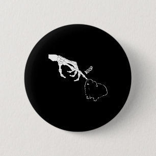 Pig Scary Skeleton Hand Boop Funny Spooky Hallowee 2 Inch Round Button