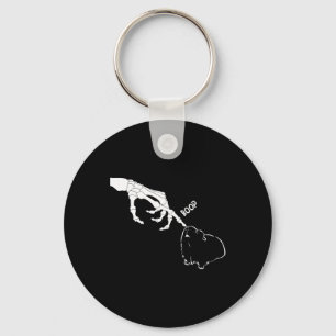 Pig Scary Skeleton Hand Boop Funny Spooky Hallowee Keychain
