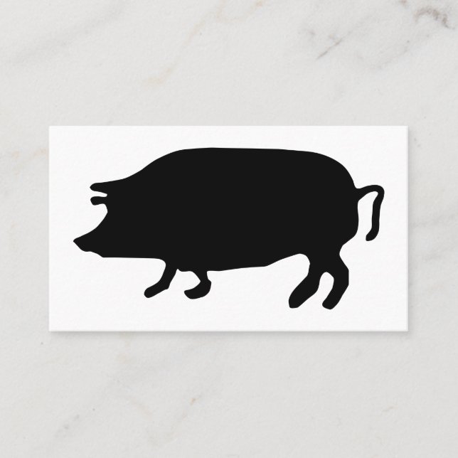 Pig Silhouette Business Card (Front)