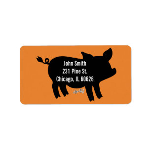 Pig Silhouette Label