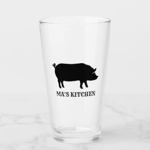 Pig Silhouette Personalized   Cool Custom Barware Glass