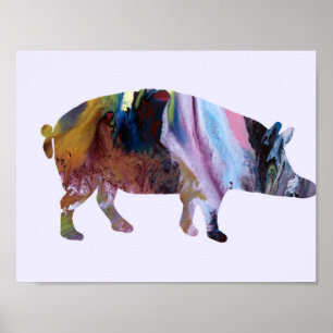 Pig silhouette poster