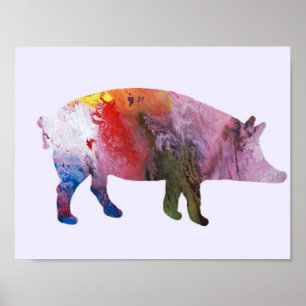Pig silhouette poster