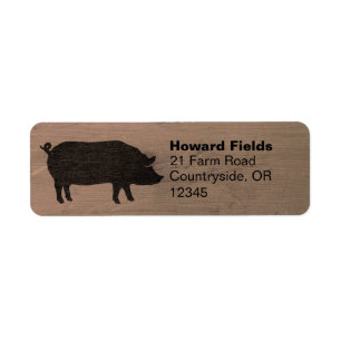 Pig Silhouette Return Address Labels