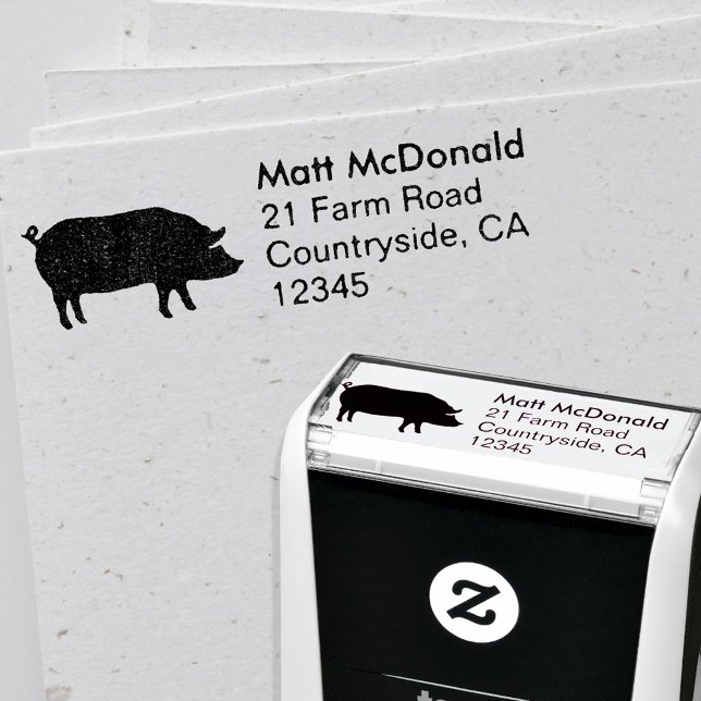 Pig Silhouette Return Address Self-inking Stamp (Creator Uploaded)