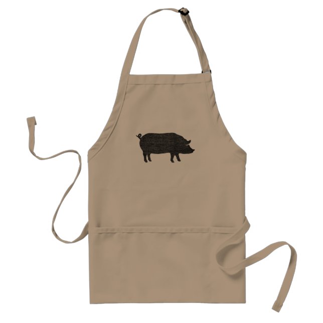 Pig Silhouette Standard Apron (Front)