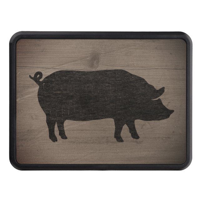 Pig Silhouette Trailer Hitch Cover (Front)