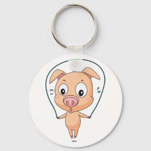 Pig Skipping Keychain
