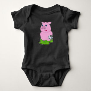 Pig Soccer player Soccer Baby Bodysuit