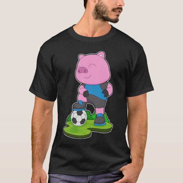Pig Soccer player Soccer T-Shirt (Front)