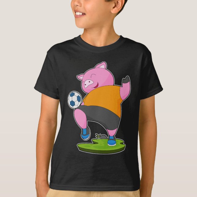 Pig Soccer player Soccer T-Shirt (Front)
