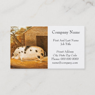 Pig Spotted Hog Vintage Farm Painting Business Card