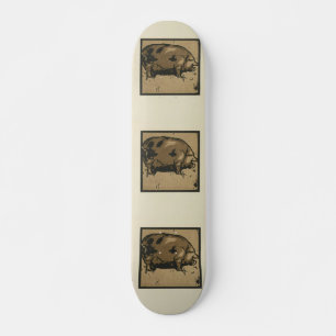 Pig - Square Animals Illustration Skateboard