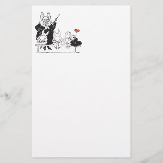 pig teacher with students stationery