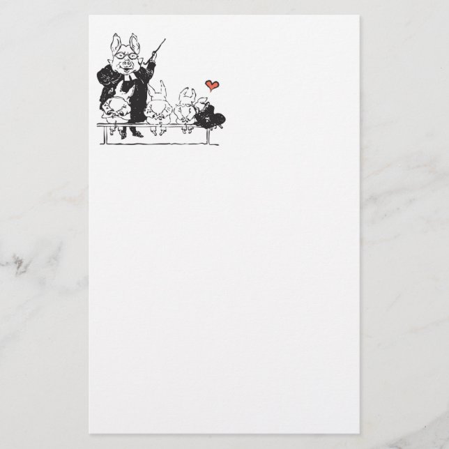 pig teacher with students stationery (Front)