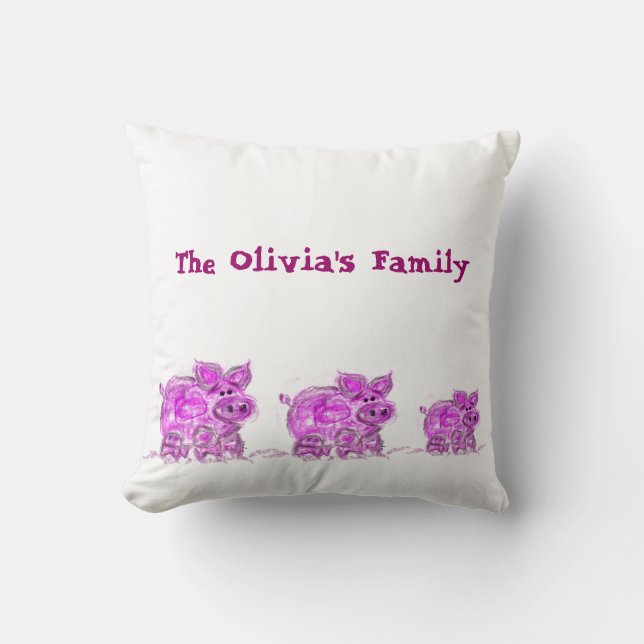 pig throw pillow (Front)