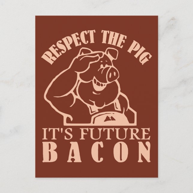 PIG TO BACON custom colour postcard (Front)