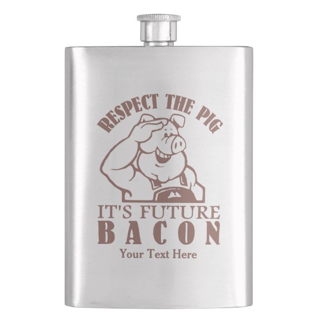 PIG TO BACON custom flask (Front)