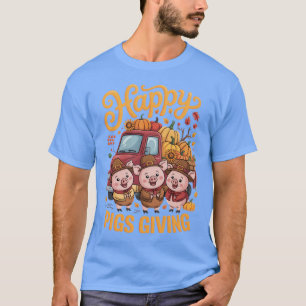 Pig Truck Carrying Pumpkins T-Shirt