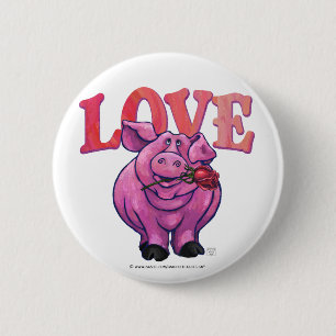 Pig Valentine's Day 2 Inch Round Button