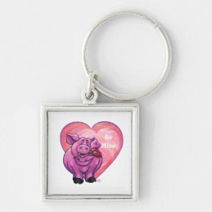 Pig Valentine's Day Keychain