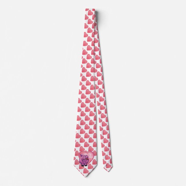 Pig Valentine's Day Tie (Front)