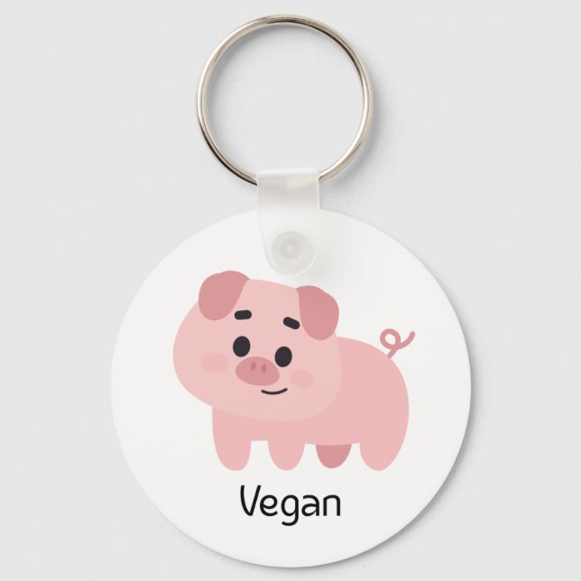 Pig Vegan Keychain (Front)