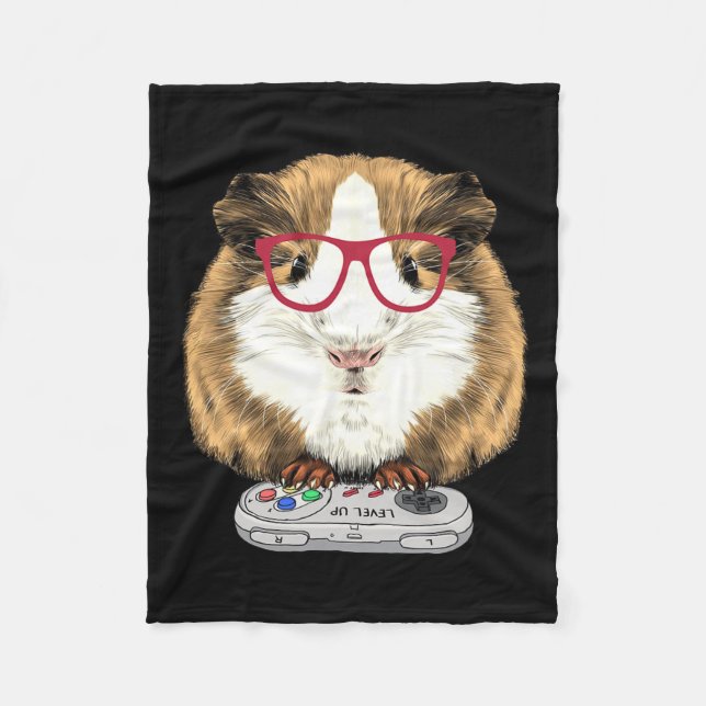 Pig Video Game Wildlife Animal Guinea Pig Gamers 1 Fleece Blanket (Front)
