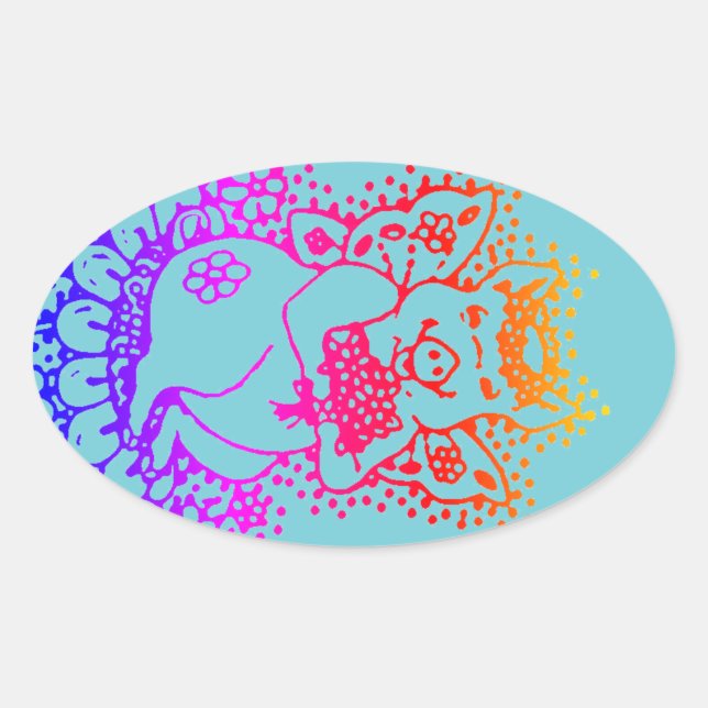 PIG VOLANT, ÉTIQUETTES DE COULEUR FLEURIE COULEUR  (Devant)