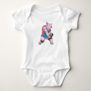 Pig Volleyball player Volleyball Baby Bodysuit