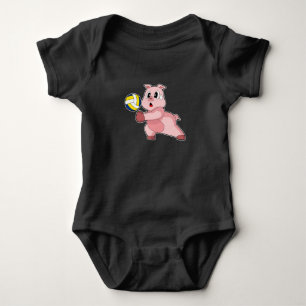 Pig Volleyball player Volleyball Sports Baby Bodysuit