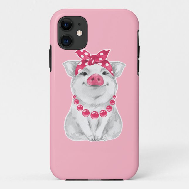 Pig wearing bandana Case-Mate iPhone case (Back)