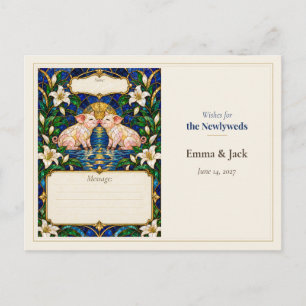 Pig Wedding Guest Book Wishes Postcard