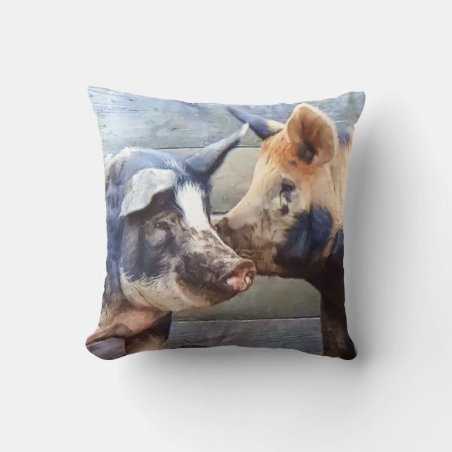 Pig Whisperer Throw Pillow (Front)