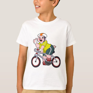 Pig with Bicycle & Helmet T-Shirt