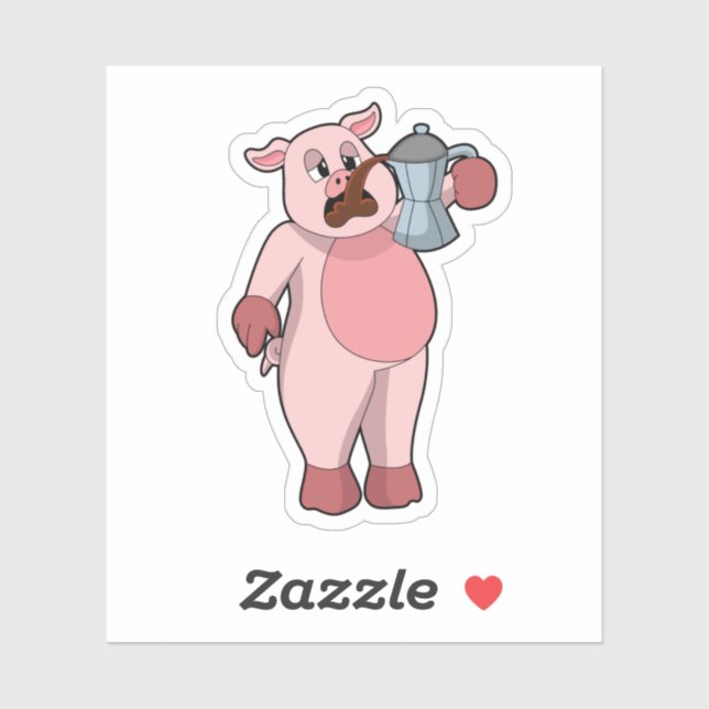 Pig with Coffee pot (Sheet)