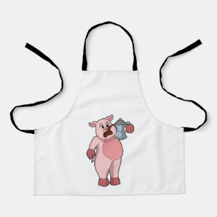 Pig with Coffee pot Apron